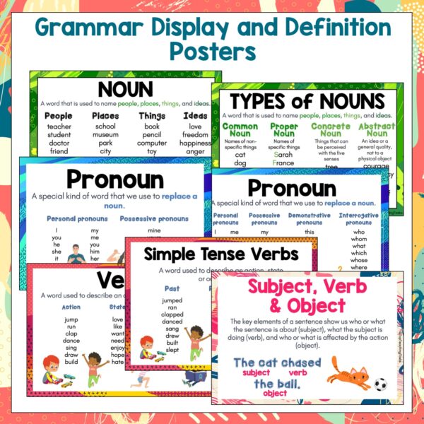 Grammar Parts of Speech Posters a Grammar Parts of Speech Posters a