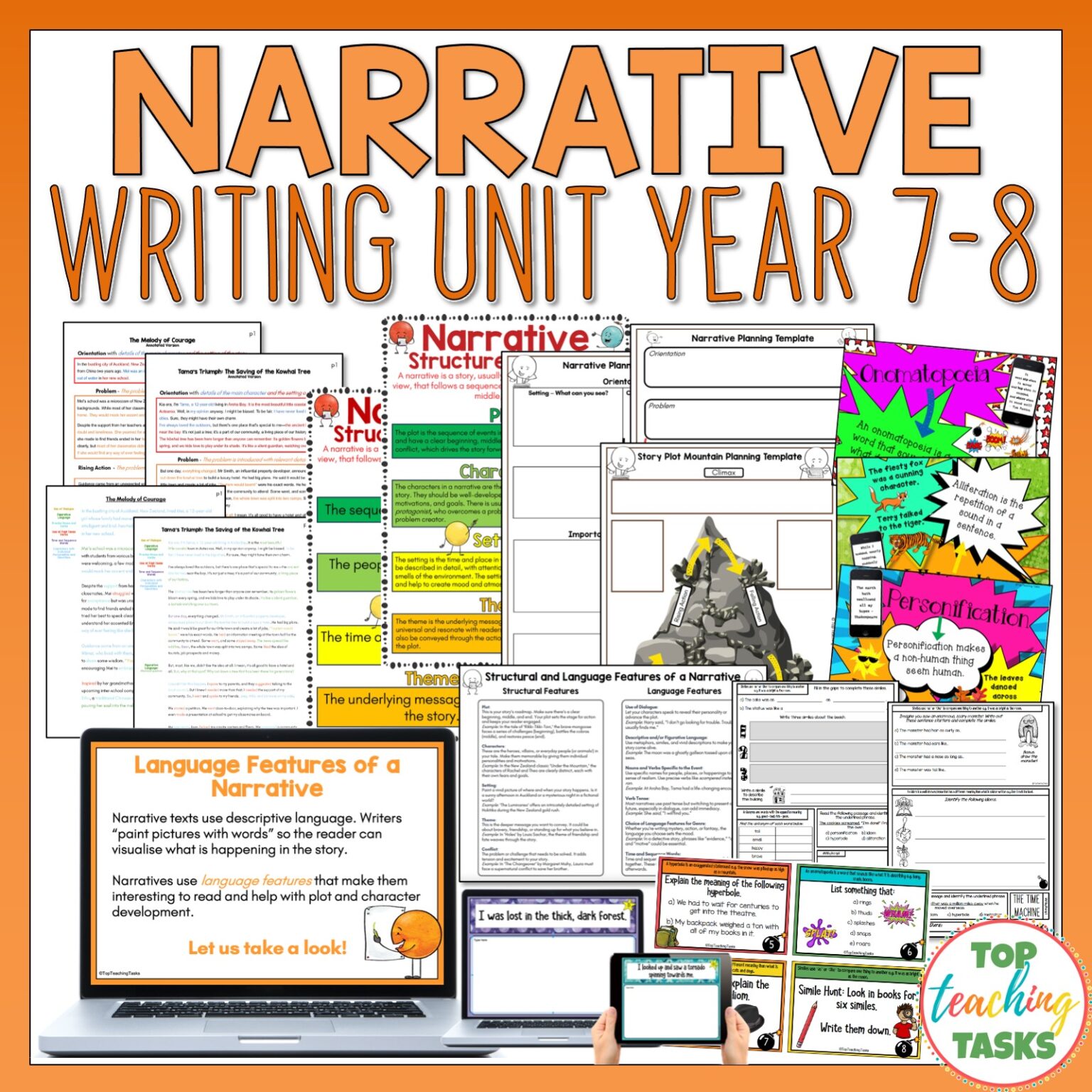 Narrative Writing Unit and Activities for Year 7-8 - Top Teaching Tasks