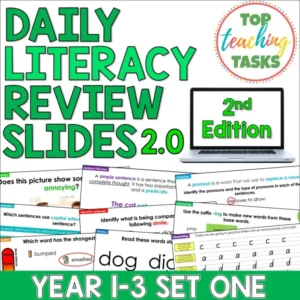 Daily Literacy Review Slides for Year 1-3: Set One 2nd Edition