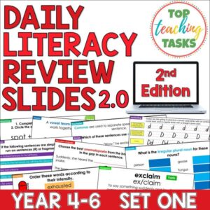 Daily Literacy Review Slides for Year 4-6: Set One 2nd Edition