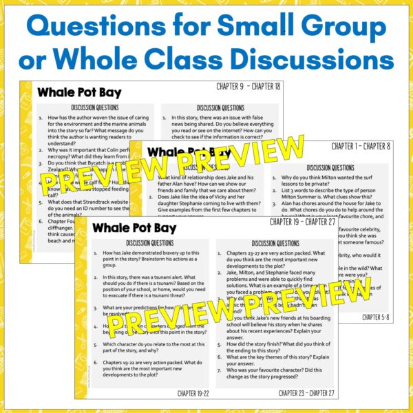 Whale Pot Bay Novel Study b Whale Pot Bay Novel Study b