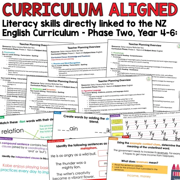 Daily Literacy Reviews 2.0 Year 4-6 Set Two c Daily Literacy Reviews 2.0 Year 4-6 Set Two c