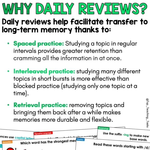 Daily Literacy Reviews Set 2 Year 1-3 b Daily Literacy Reviews Set 2 Year 1-3 b