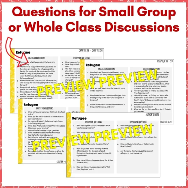 Refugee Novel Study b Refugee Novel Study b