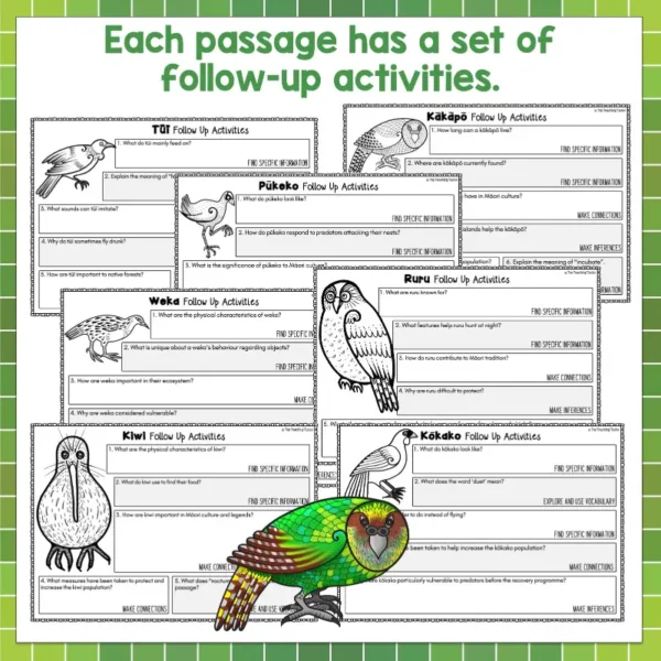 Native Birds Task Cards Year 5-8 b Native Birds Task Cards Year 5-8 b
