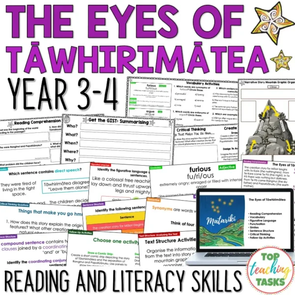 The Eyes of Tawhirimatea Reading and Literacy Activities Year 3-4