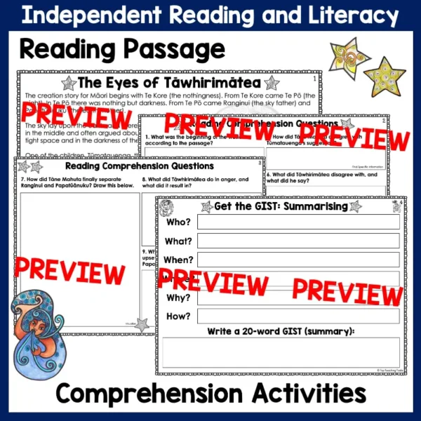 The Eyes of Tawhirimatea Reading and Literacy Activities Year 3-4 b The Eyes of Tawhirimatea Reading and Literacy Activities Year 3-4 b