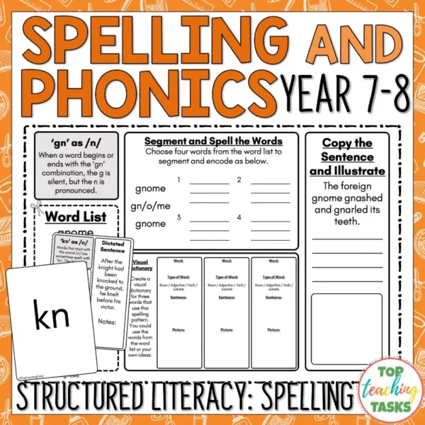 Phonics and Spelling Rules Activities Year 7-8 a