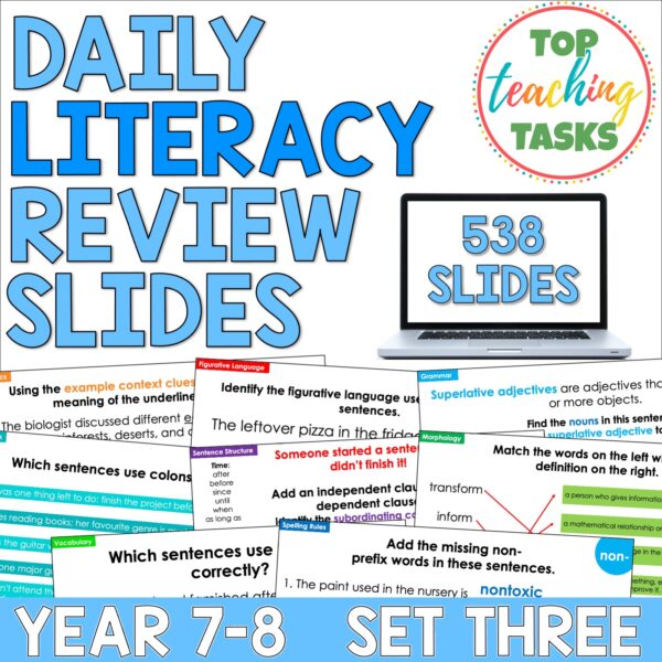 Daily Literacy Skills Year 7-8 Set Three