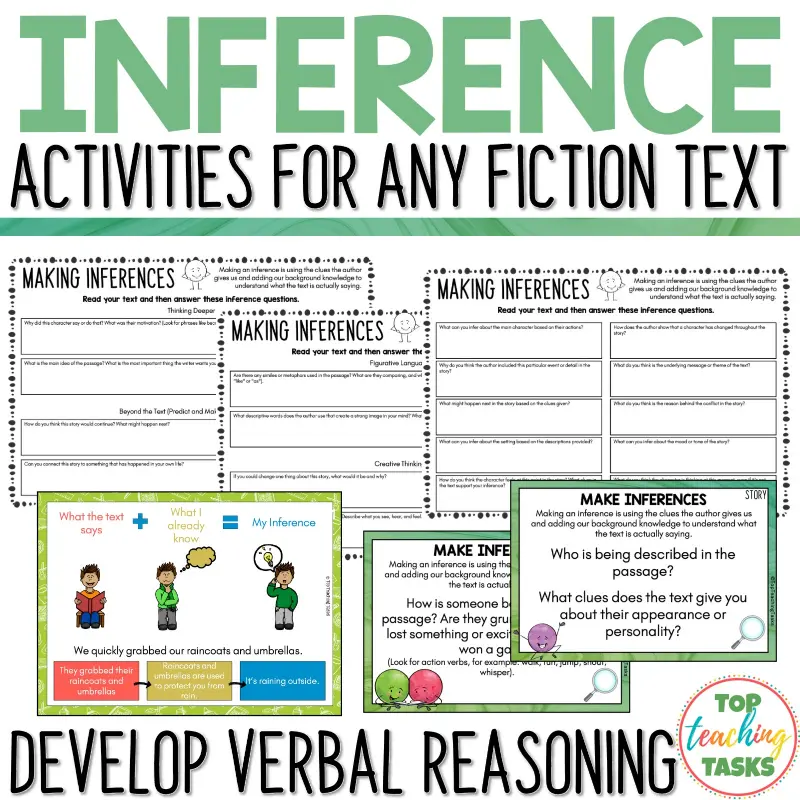 Inference Skills Activities for Any Fiction Text - Top Teaching Tasks