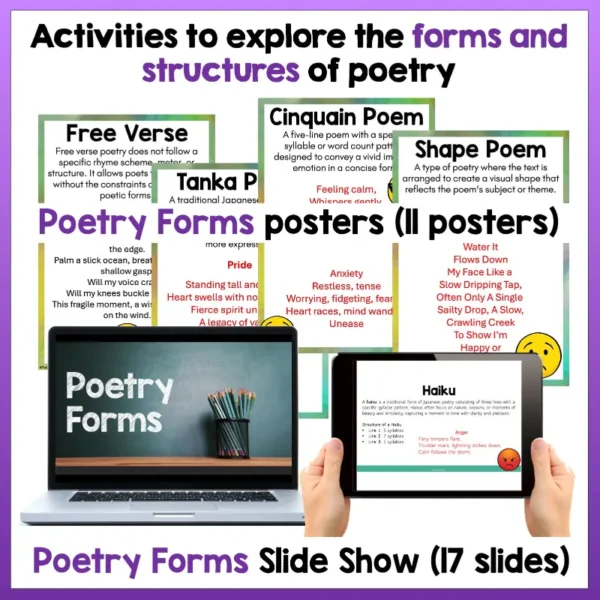 Poetry Form and Elements Activities b Poetry Form and Elements Activities b