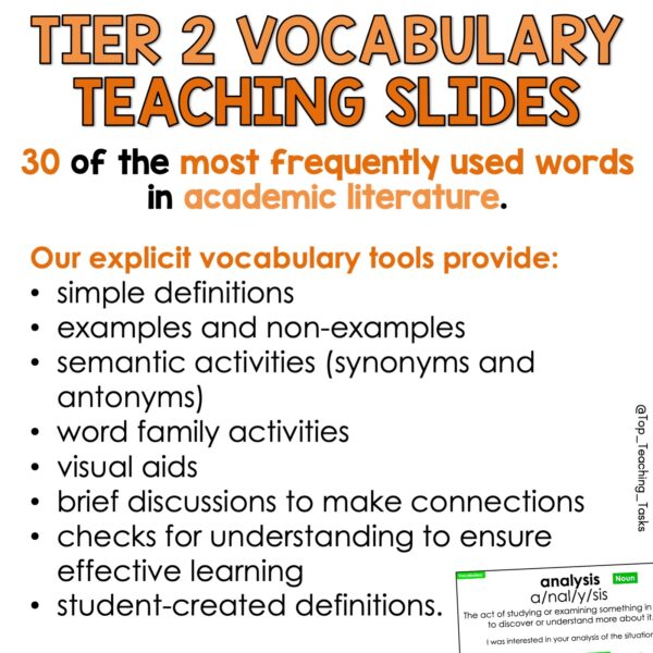 Tier 2 Vocabulary Explicit Teaching Slides Year 7 Set One b Tier 2 Vocabulary Explicit Teaching Slides Year 7 Set One b