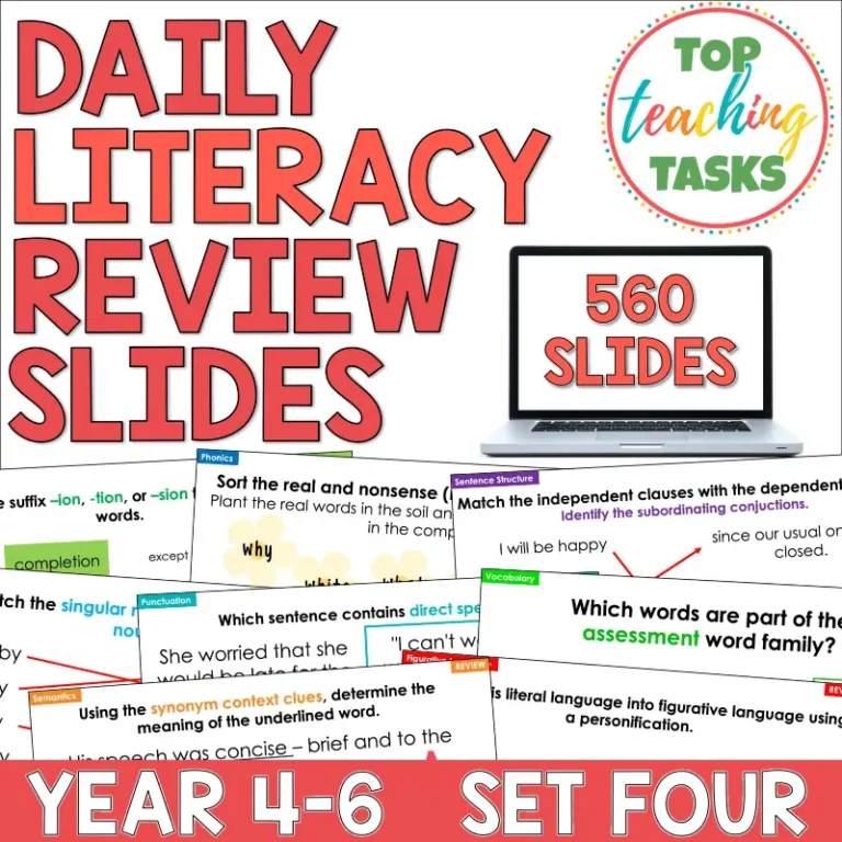 Daily Literacy Reviews Set 4 Year 4-6