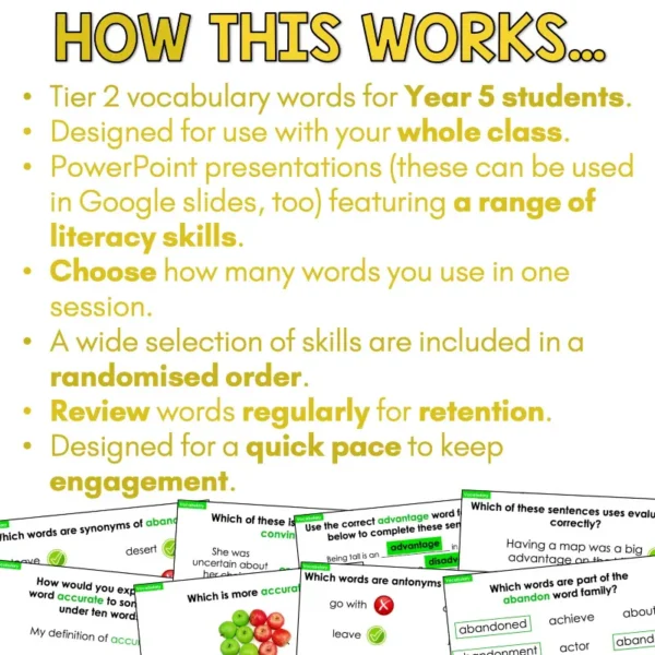 Tier 2 Vocabulary Explicit Teaching Slides Year 4 Set One b Tier 2 Vocabulary Explicit Teaching Slides Year 4 Set One b