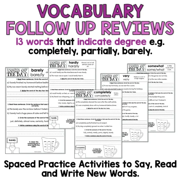 Vocabulary Explicit Teaching Slides Year 3 Wods for Degree d Vocabulary Explicit Teaching Slides Year 3 Wods for Degree d