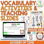 Vocabulary Explicit Teaching Slides and Activities First Six Months Adverbs of Time a