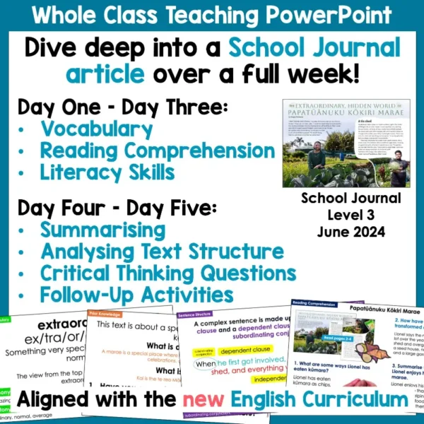 Papatūānuku Kōkiri Marae School Journal Whole Class Teaching Activities a Papatūānuku Kōkiri Marae School Journal Whole Class Teaching Activities a