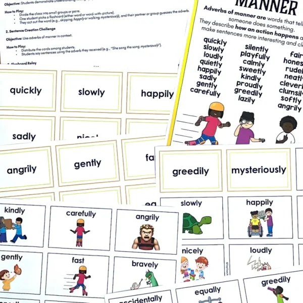 Vocabulary Explicit Teaching Slides and Activities Adverbs of Manner d Vocabulary Explicit Teaching Slides and Activities Adverbs of Manner d