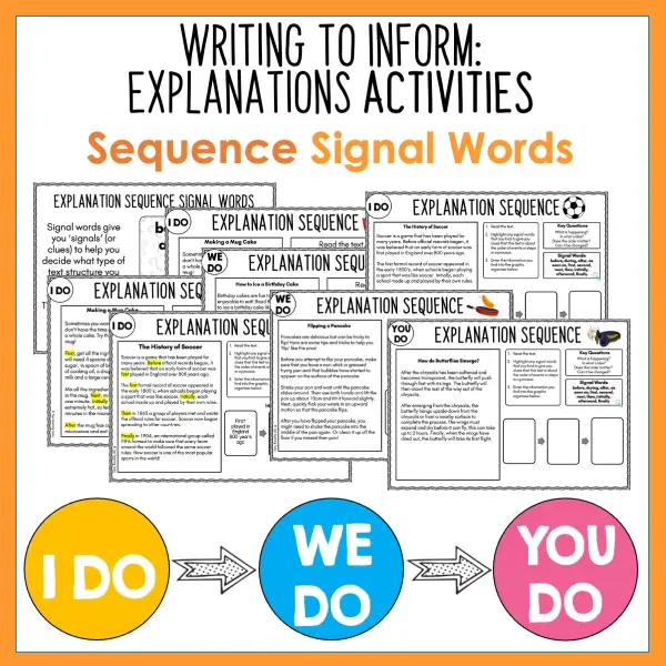 Writing to Inform - Explanations Signal Words a Writing to Inform - Explanations Signal Words a