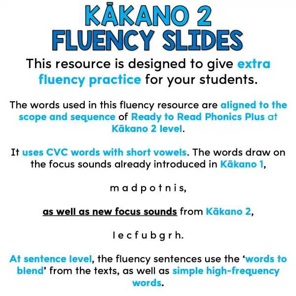 Fluency Slides - Phase 1 - Kakano 2 b Fluency Slides - Phase 1 - Kakano 2 b
