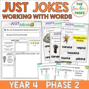 Just Jokes - Working with Words Activities Year 4: Morphology, Syllables, Rhyme