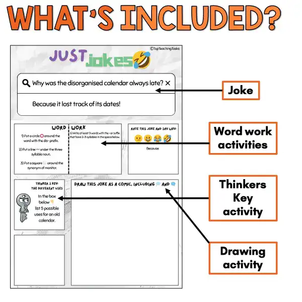 Just Jokes Working with Words Activities Year 4 b Just Jokes Working with Words Activities Year 4 b