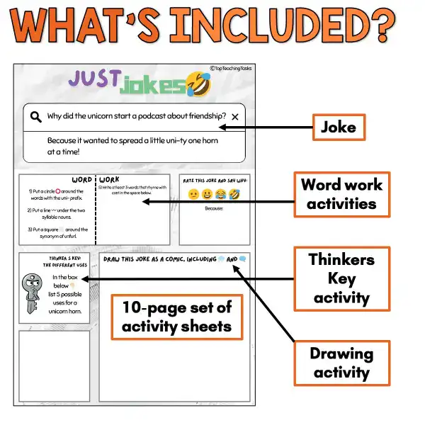 Just Jokes Working with Words Activities Year 6 b Just Jokes Working with Words Activities Year 6 b