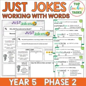 Just Jokes - Working with Words Activities Year 5: Morphology, Syllables, Rhyme