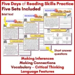 Reading Skills Checks Big Cats, Cryptids, Ocean Creatures, Weather & Space Y5 b