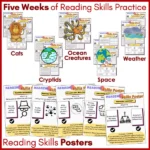 Reading Skills Checks Big Cats, Cryptids, Ocean Creatures, Weather & Space Y5 c