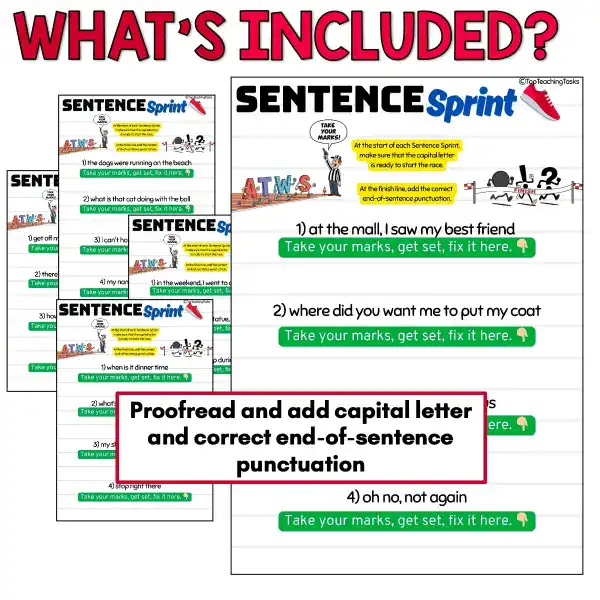Sentence sprints punctuation activities b Sentence sprints punctuation activities b