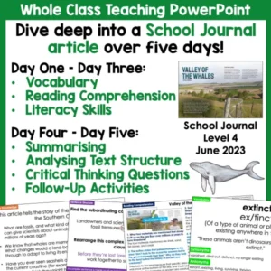 Valley of the Whales School Journal Activities a