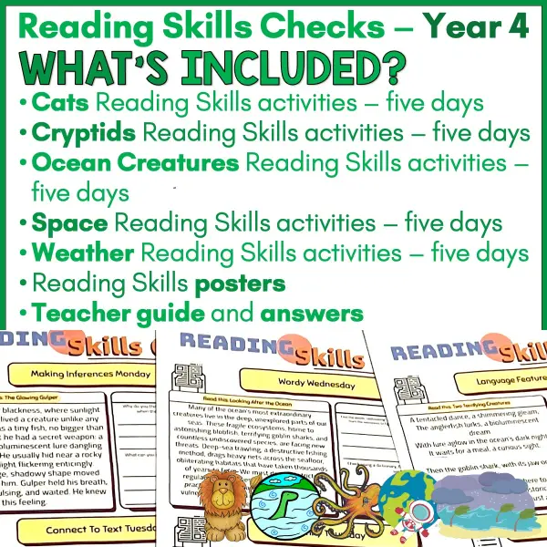 Reading Skills Practice Activities Year 4 a Reading Skills Practice Activities Year 4 a