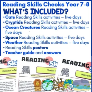 Reading Skills Practice Activities Year 7-8 a