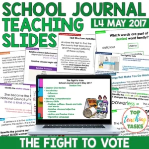 Whole Class School Journal Resource - Year 7 and 8 The Fight to Vote