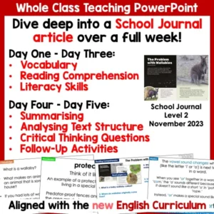 The Problem with Wallabies whole class activities a