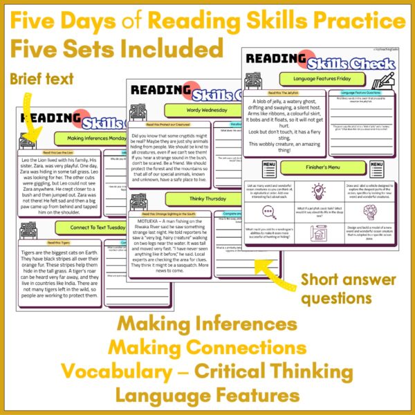 Reading Skills Check Year 3 b Reading Skills Check Year 3 b