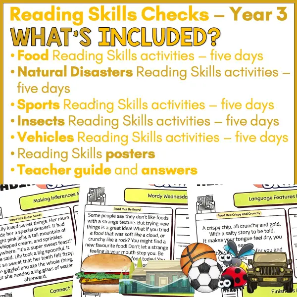 Reading Skills Practice Activities Year 3 a Reading Skills Practice Activities Year 3 a