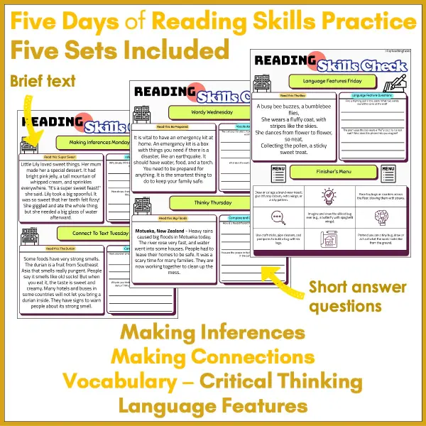 Reading Skills Practice Activities Year 3 b Reading Skills Practice Activities Year 3 b