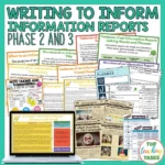 Writing to Inform - Information Report Activities phase 2 and 3