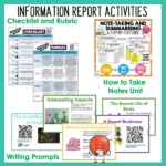 Writing to Inform - Information Report Activities phase 2 and 3 c