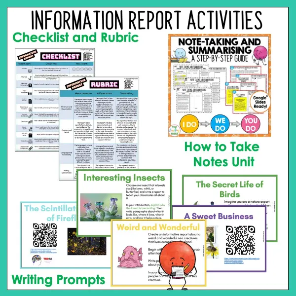 Writing to Inform - Information Report Activities phase 2 and 3 c Writing to Inform - Information Report Activities phase 2 and 3 c