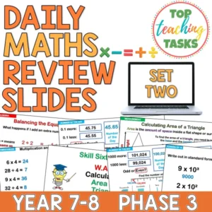 Daily Maths Review For Year 7-8 (Phase Three) Set Two - Daily Maths Practice