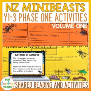 Minibeasts Phase One (Year 1-3) | Shared Reading Passage & Activities Volume 1