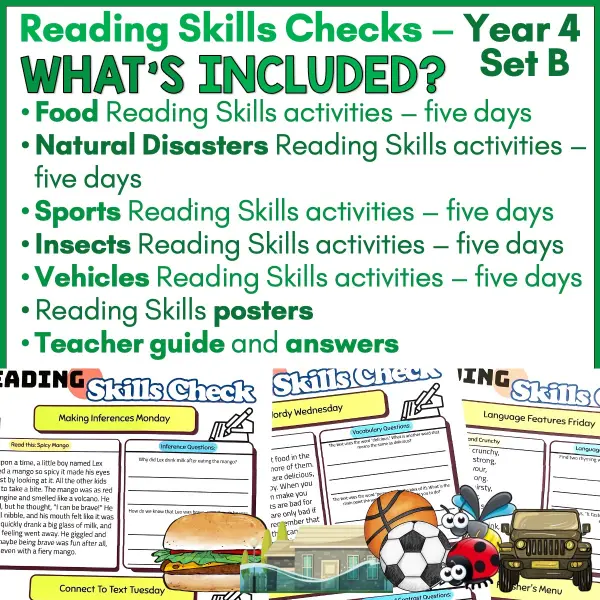 Reading Skills Practice Activities Year 4 Set B A Reading Skills Practice Activities Year 4 Set B A