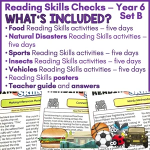 Reading Skills Practice Activities Year 6 Set B a