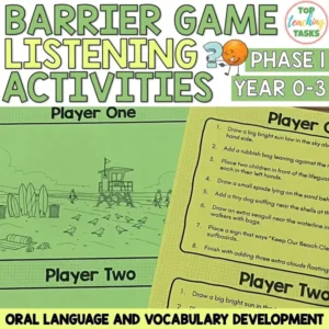 Barrier Game Listening Activities - Oral Language Phase 1 Year 1-3