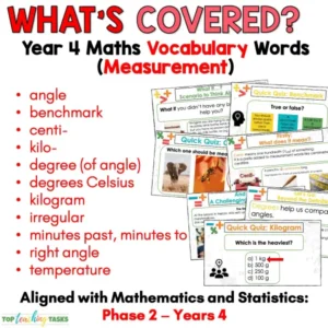 Year 4 Vocabulary Slides – Measurement a