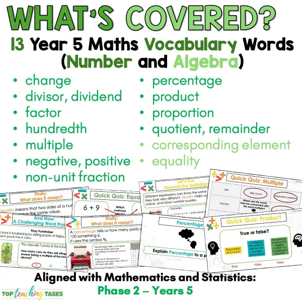 Year 5 Vocabulary Slides - Number and Algebra a Year 5 Vocabulary Slides - Number and Algebra a