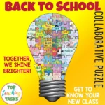 Back to school collaborative puzzle light bulb